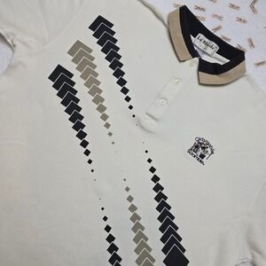Vintage La‎ Mode XL Polo Shirt Abstract Blocky USA Made Menswear